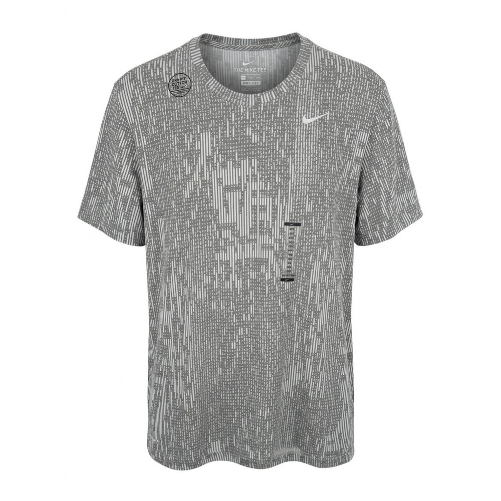 Nike Dri-FIT Cotton Tee Mens XXL Grey White Abstract Print Shirt CT6462-043 NWT